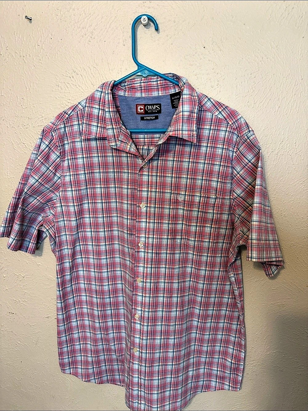 Chaps Men's Plaid Stretch Shirt XL Like New